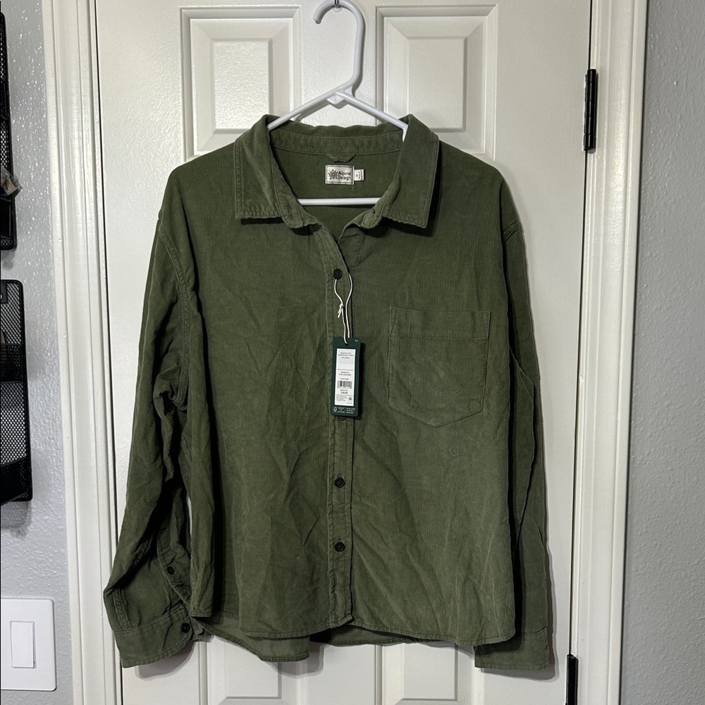 Alpine Olive Green Button-Up Shirt